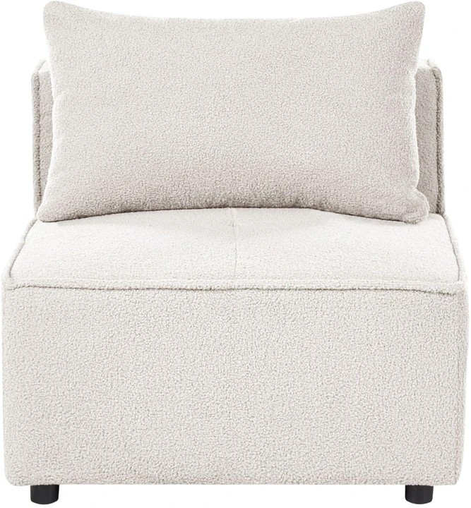 Sofa Beliani Vienvietis modulis AXEBO, kreminės baltos spalvos Boucle