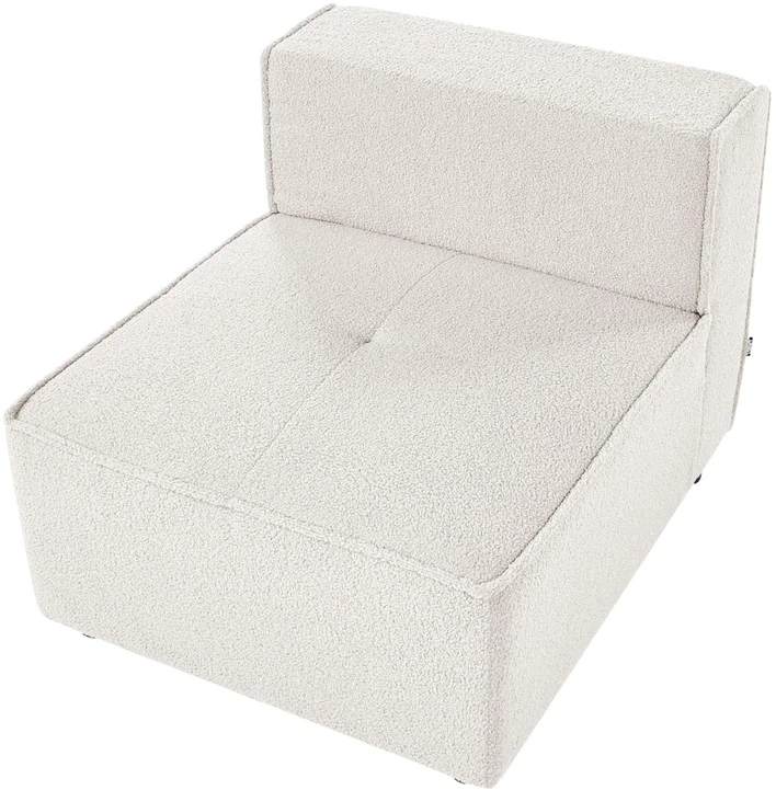 Sofa Beliani Vienvietis modulis AXEBO, kreminės baltos spalvos Boucle