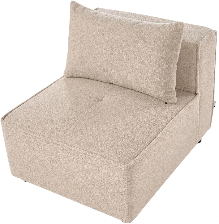 Sofa Beliani Vienvietis modulis AXEBO, smėlio spalvos boucle