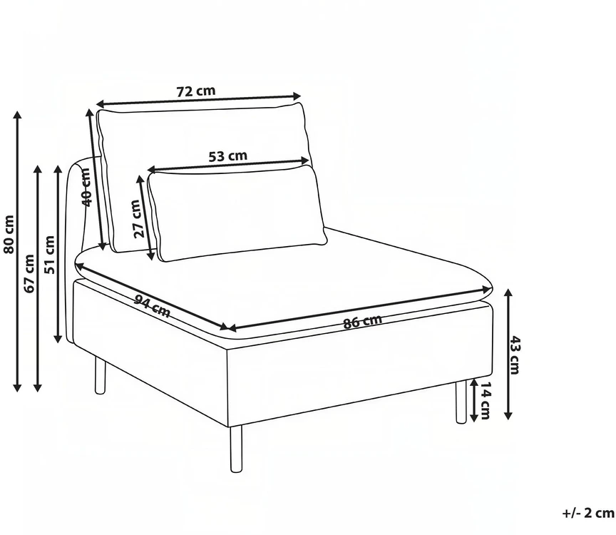 Sofa Beliani Vienvietis modulis EGERIS tamsiai žalias velvetas