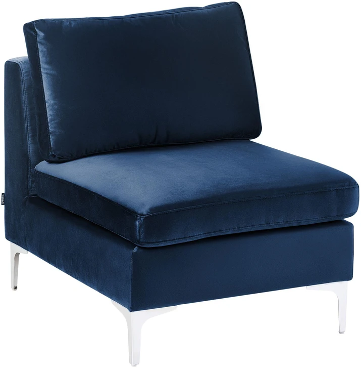 Sofa Beliani Vienvietis modulis EVJA tamsiai mėlynas veliūras
