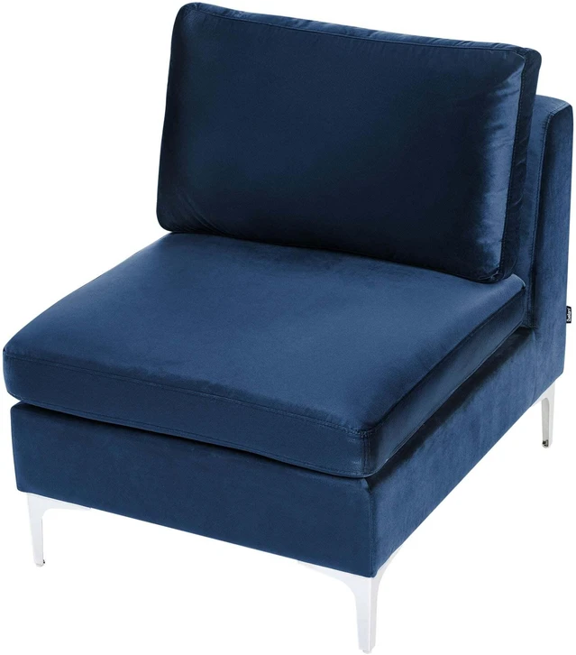 Sofa Beliani Vienvietis modulis EVJA tamsiai mėlynas veliūras