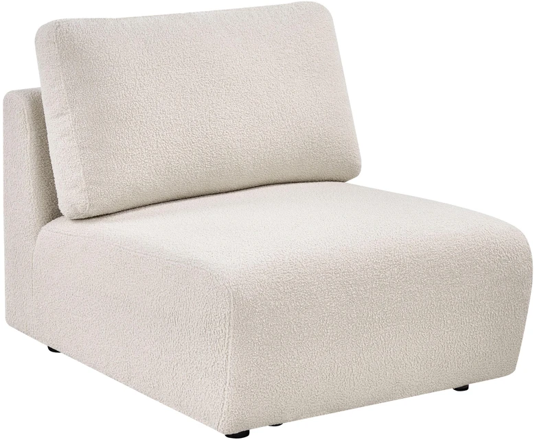 Sofa Beliani Vienvietis modulis „KIVVIK Bouclé“, laužyta balta