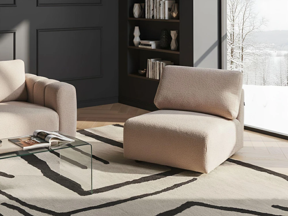 Sofa Beliani Vienvietis modulis „KIVVIK“ su buklė apmušalu, smėlio spalvos