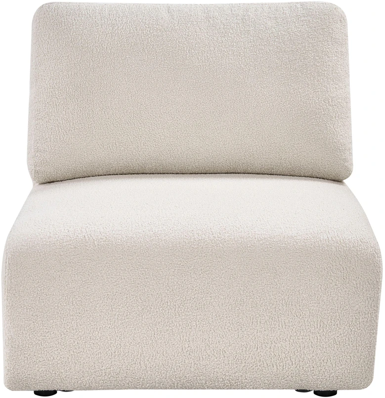 Sofa Beliani Vienvietis modulis „KIVVIK Bouclé“, laužyta balta