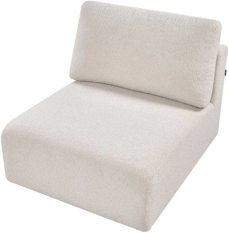 Sofa Beliani Vienvietis modulis „KIVVIK Bouclé“, laužyta balta