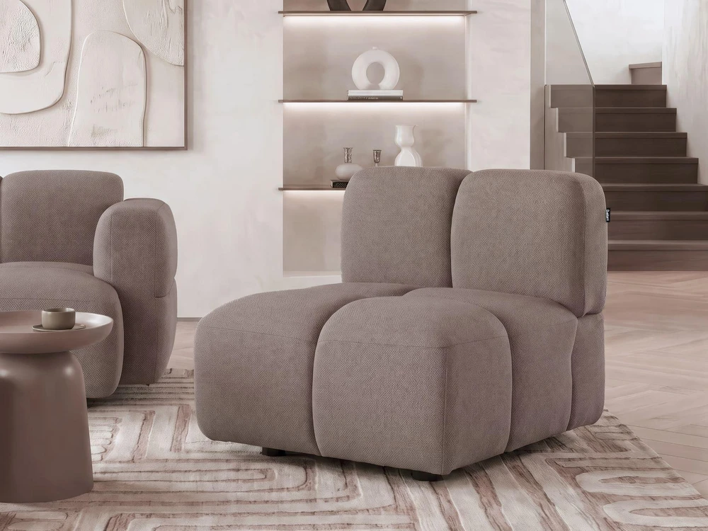 Sofa Beliani Vienvietis modulis MAKSABERG smėlio pilkumo