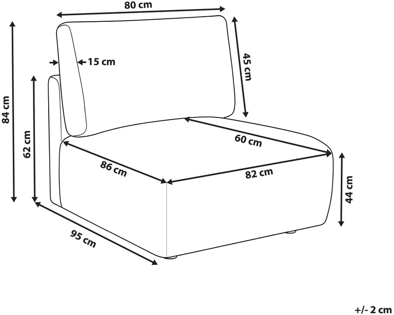 Sofa Beliani Vienvietis modulis MESNALI Boucle, smėlio spalvos