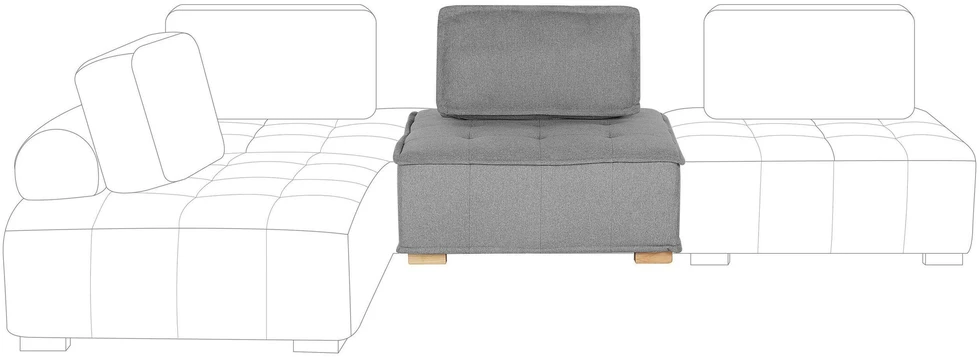 Sofa Beliani Vienvietis modulis TIBRO, pilkas