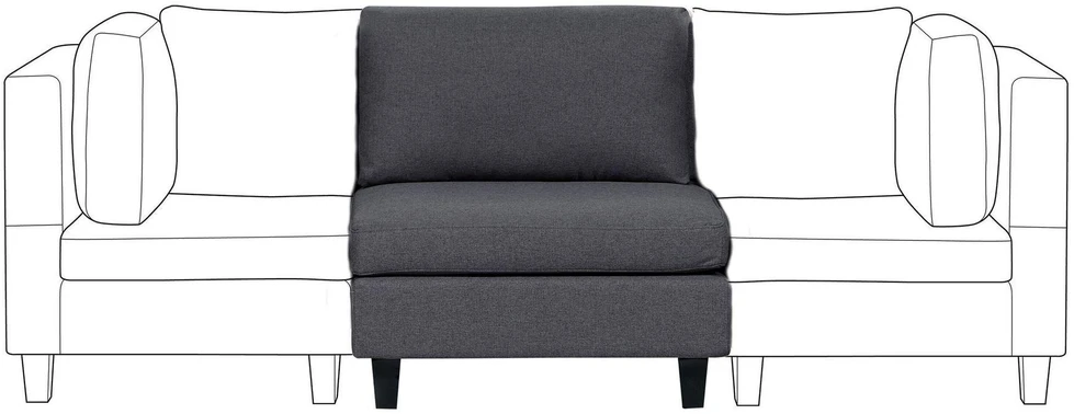 Sofa Beliani Vienvietis modulis UNSTAD, tamsiai pilkas