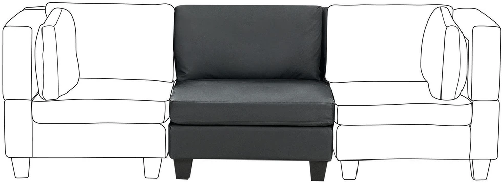 Sofa Beliani Vienvietis modulis UNSTAD juodas, dirbtinė oda