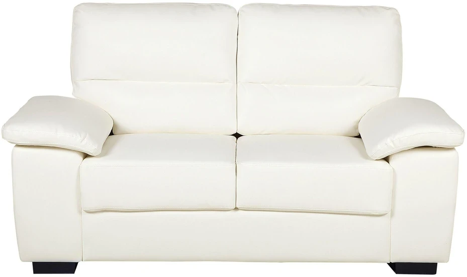 Sofa Beliani VOGAR 5 asmenų svetainės baldų komplektas, dirbtinė oda, kreminė spalva