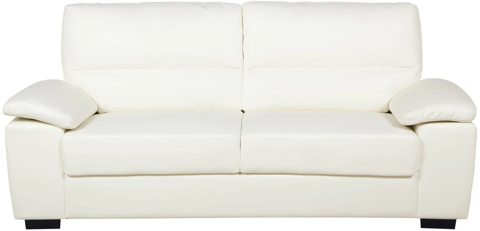 Sofa Beliani VOGAR 5 asmenų svetainės baldų komplektas, dirbtinė oda, kreminė spalva
