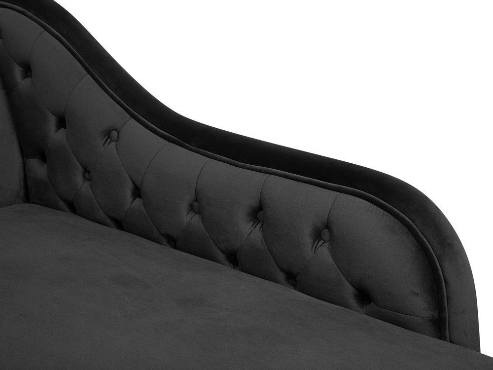 Sofa Kairysis šezlongas Beliani NIMES, veliūras, juodas