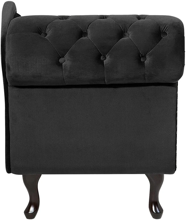 Sofa Kairysis šezlongas Beliani NIMES, veliūras, juodas