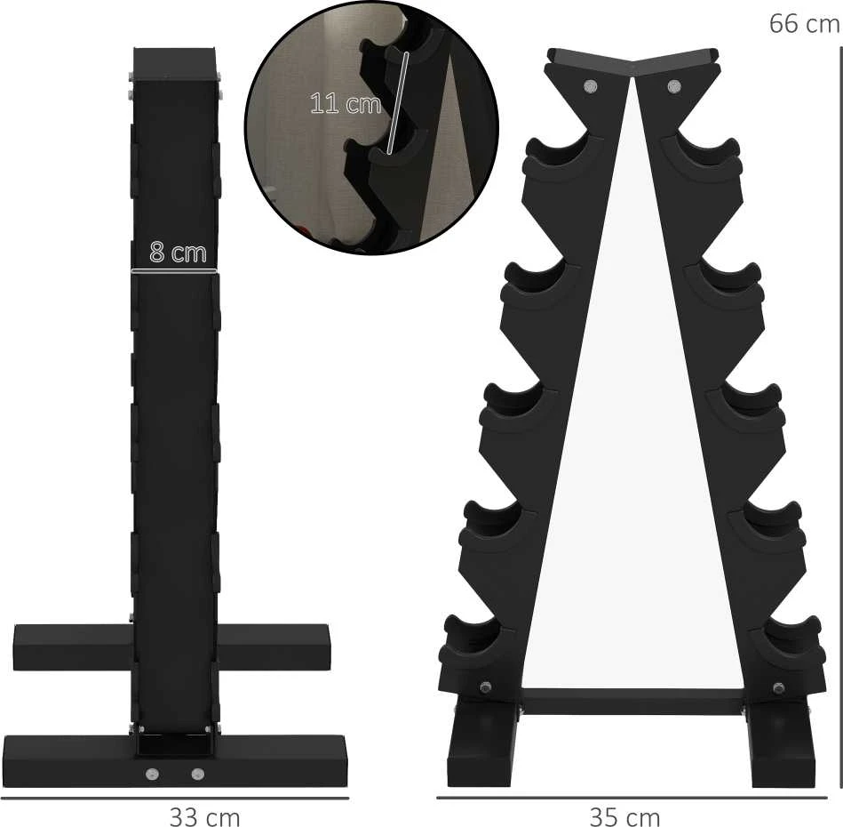 SPORTNOW hantelių stovas, 10 hantelių stovas, 5 pakopų hantelių lentyna, hantelių stovas iki 100 kg
