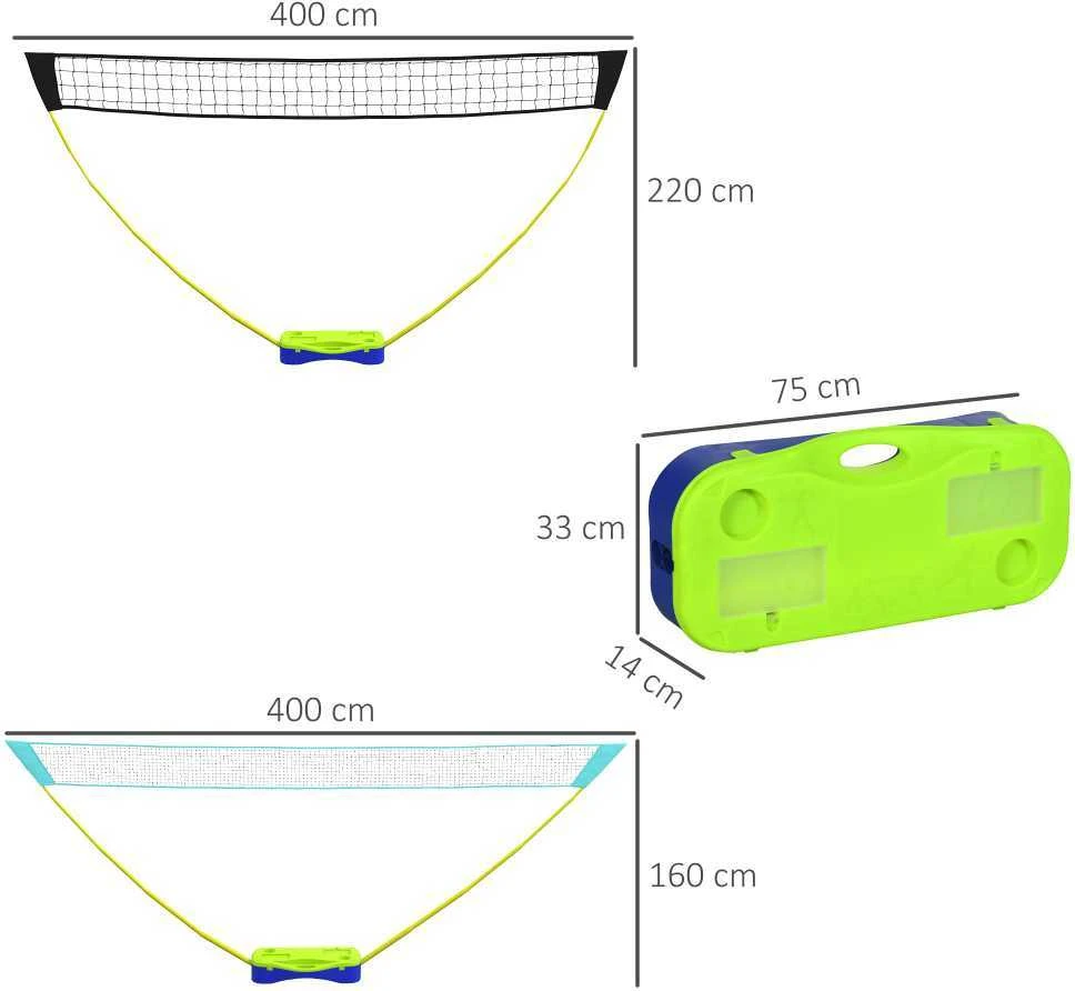 SPORTNOW 2-in-1 badmintono rinkinys, badmintono tinklas su stovu, tinklinio tinklas, reguliuojamas, su krepšiu nešiojimui, skirtas naudoti lauke ir viduje