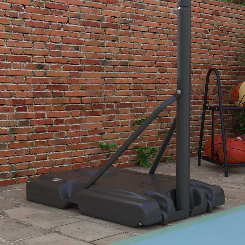SPORTNOW 2-in-1 krepšinio stovas, 195–370 cm reguliuojamo aukščio krepšinio stovas su plieniniu krepšiu