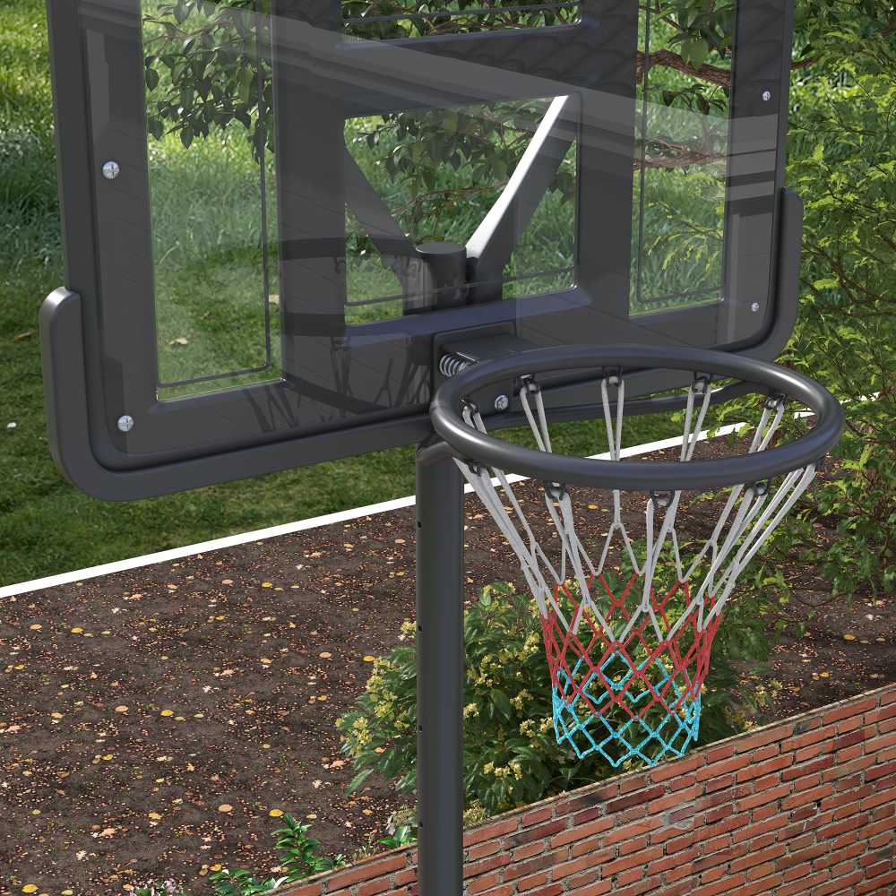 SPORTNOW 2-in-1 krepšinio stovas, 195–370 cm reguliuojamo aukščio krepšinio stovas su plieniniu krepšiu
