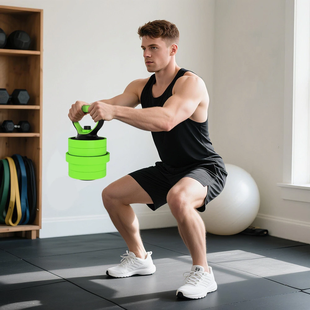 SPORTNOW 4-in-1 hantelių rinkinys, 20 kg, reguliuojami svarmenys, štanga, virdulys (kettlebell), atsispaudimų rankenos, profesionaliam jėgos treniruočių ir svorių kilnojimo sportui namuose