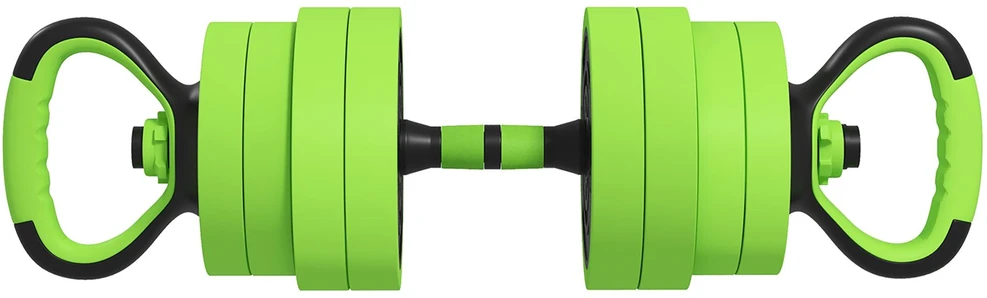 SPORTNOW 4-in-1 hantelių rinkinys, 20 kg, reguliuojami svarmenys, štanga, virdulys (kettlebell), atsispaudimų rankenos, profesionaliam jėgos treniruočių ir svorių kilnojimo sportui namuose