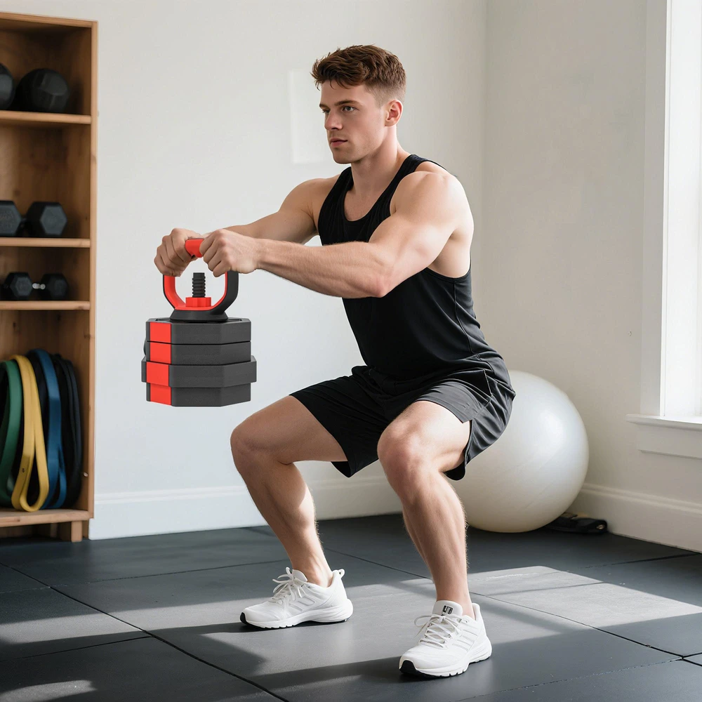 SPORTNOW 4-in-1 hantelių rinkinys, reguliuojami svarmenys, štangos, 25 kg, jėgos treniruotėms namuose