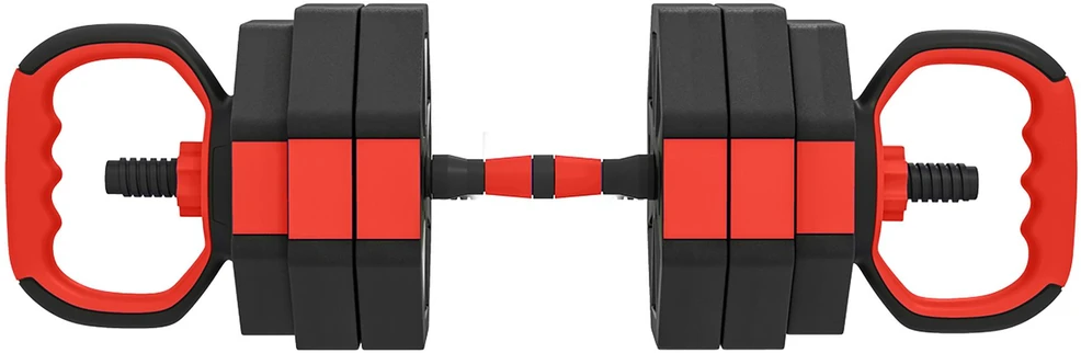 SPORTNOW 4-in-1 hantelių rinkinys, reguliuojami svarmenys, štangos, 25 kg, jėgos treniruotėms namuose