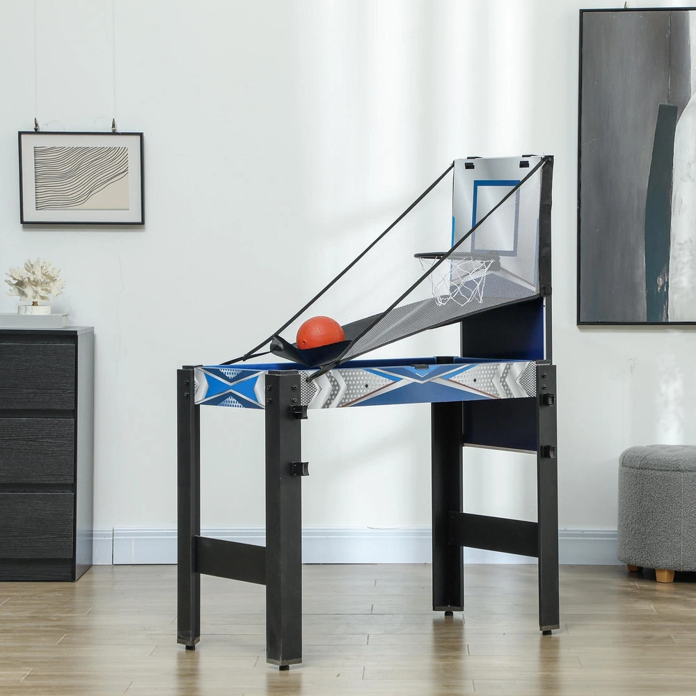 SPORTNOW 5-in-1 daugiafunkcis žaidimų stalas, įskaitant biliardą, stalo tenisą, hokį, krepšinį, šaudymą iš lanko, žaidimų stalas su priedais, lankas ir strėlės, 91 x 45,5 x 76 cm