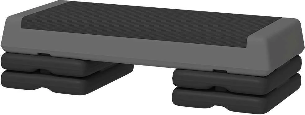 SPORTNOW aerobikos stepas, 10,5/15,5/20,5 cm reguliuojamo aukščio platforma, neslystantis, skirtas namams, sporto salei, biurui, plastikas, pilkas