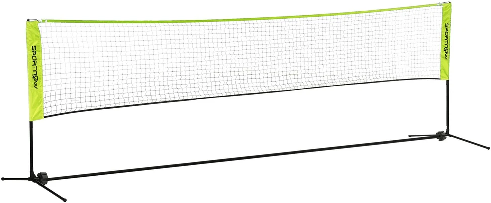 SPORTNOW badmintono tinklo rinkinys, sulankstomas teniso tinklas, reguliuojamo aukščio (103/120/155 cm), skirtas vidaus ir lauko erdvėms, tinklinio tinklas su krepšiu transportavimui, metalas, poliesteris, geltonas