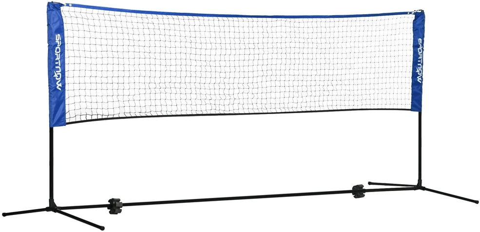 SPORTNOW badmintono tinklo rinkinys, sulankstomas teniso tinklas, reguliuojamas aukštis 103/120/155 cm, tinka naudoti lauke ir viduje, metalinis, poliesteris, mėlynas