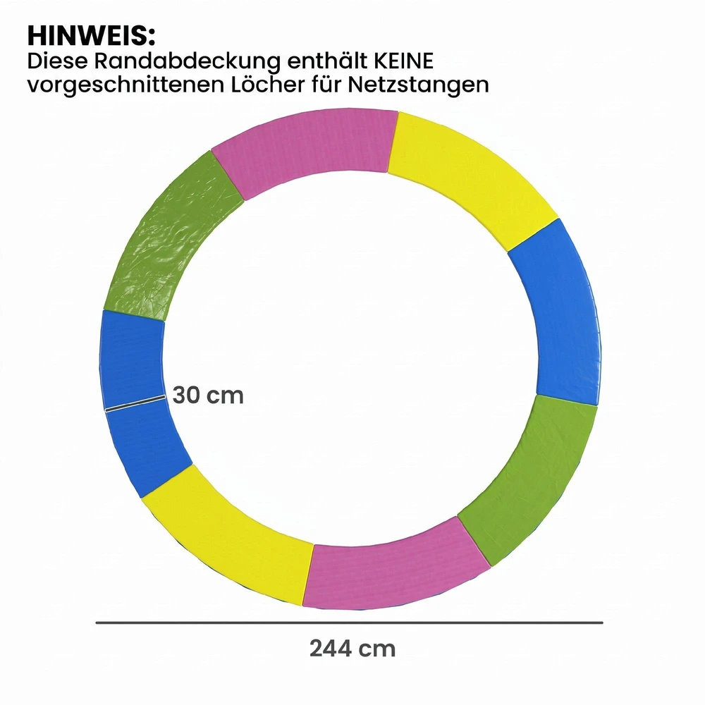 SPORTNOW batuto krašto apsauga, Ø244 cm, apsauga nuo UV spindulių, atspari oro sąlygoms, batuto priedas