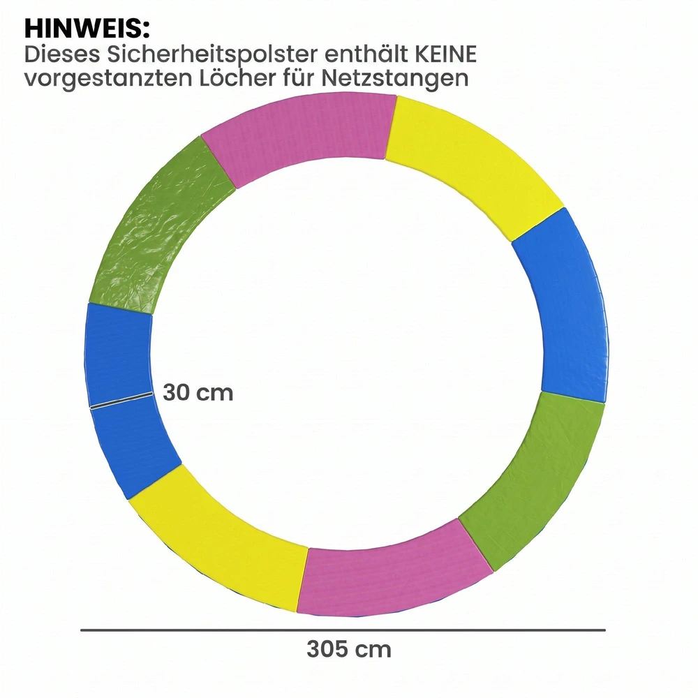 SPORTNOW batuto krašto uždangalas Ø305 cm, atsparus UV spinduliams, atsparus oro sąlygoms, spalvotas, sodo batutams