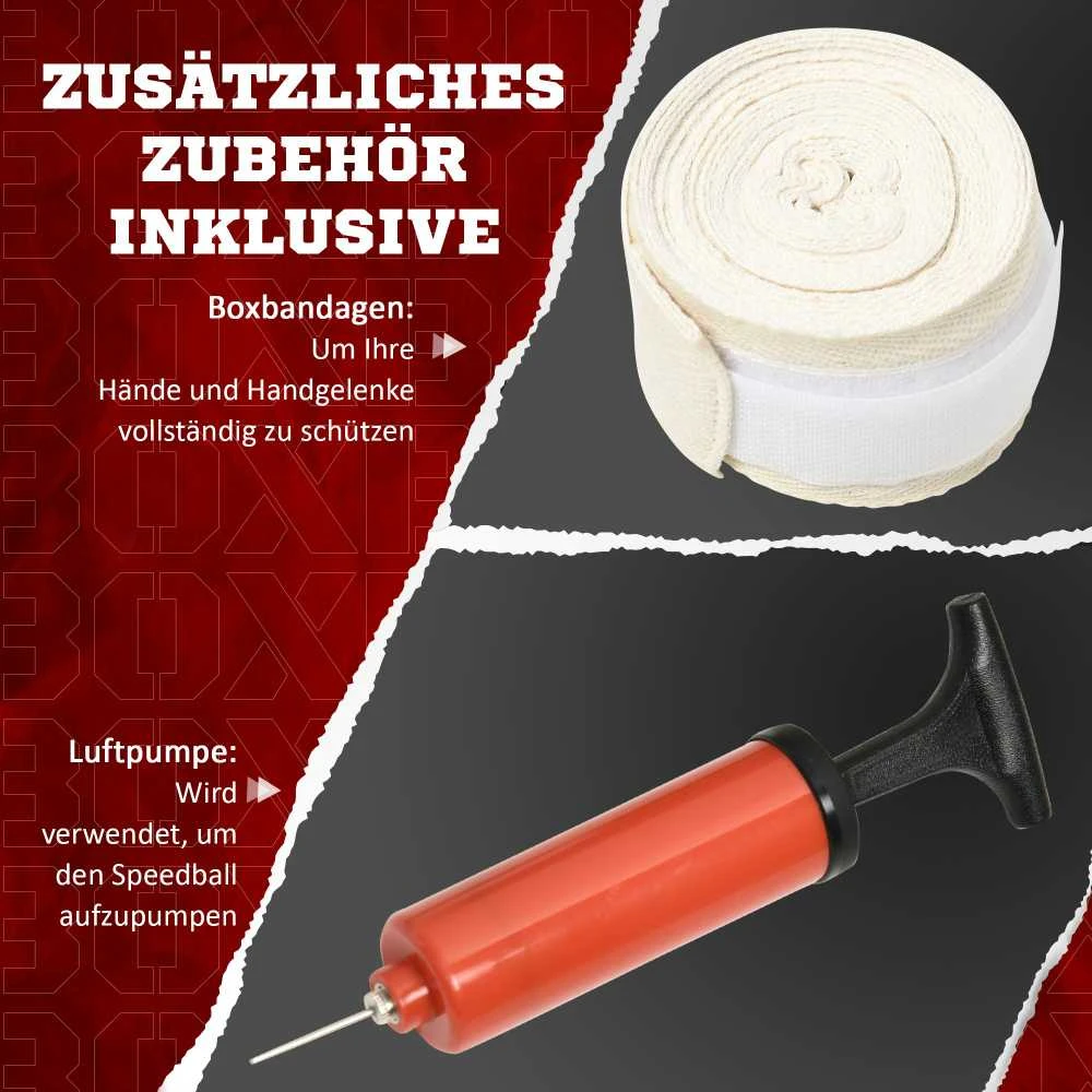SPORTNOW bokso maišas, bokso stovas su bokso kriauše, refleksinė stangos rankena, 1,63–2,05 m reguliuojamo aukščio pastatoma bokso kriaušė su taikiniu, HDPE, dirbtinė oda