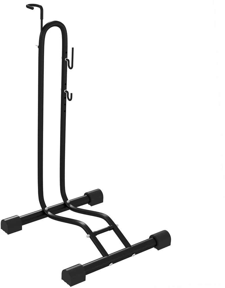 SPORTNOW dviračių stovas vertikalus ir horizontalus radikaliai reguliuojamas stovas 6"-28" ir 700c dviračiams 45 x 44 x 118 cm, metalinis juodas | Aosom