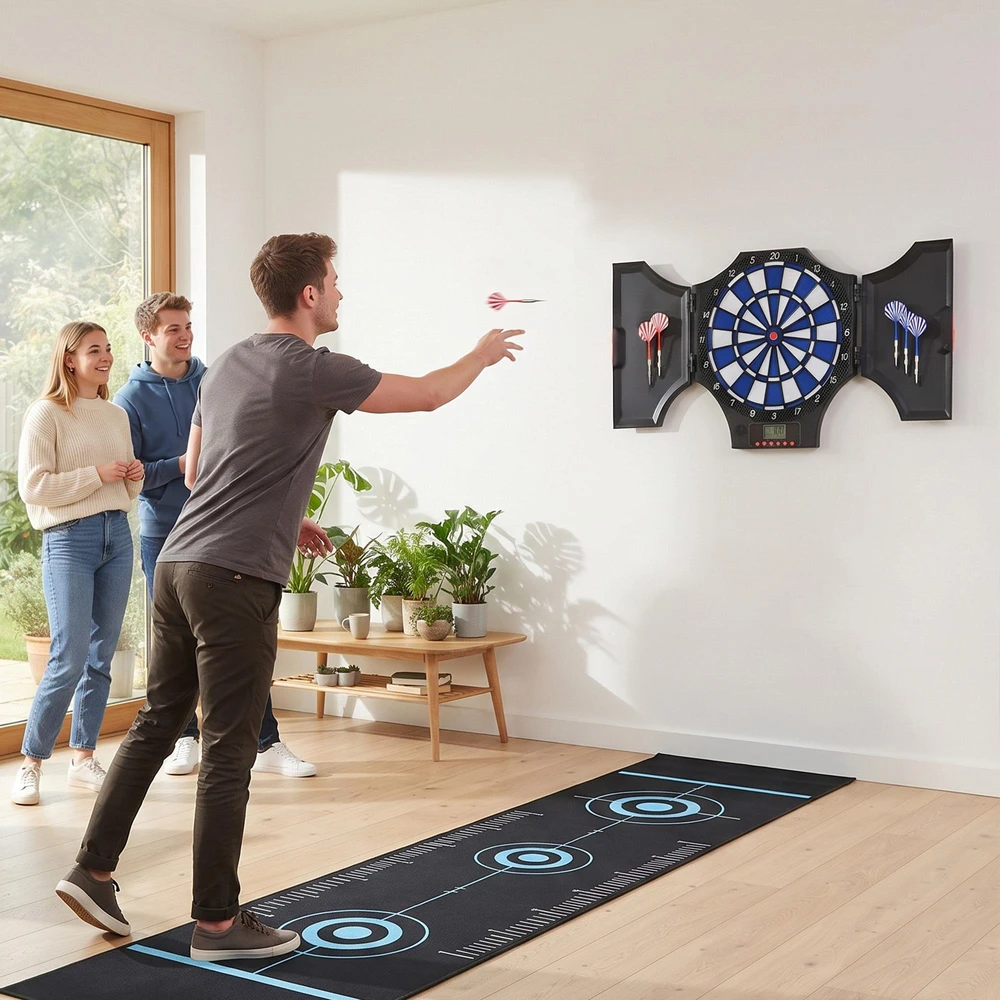 SPORTNOW Elektroninė smiginio lenta su 12 smiginio strėlių, atsarginiais antgaliais, smiginio aparatu, LCD ekranu, skirta 8 žaidėjams
