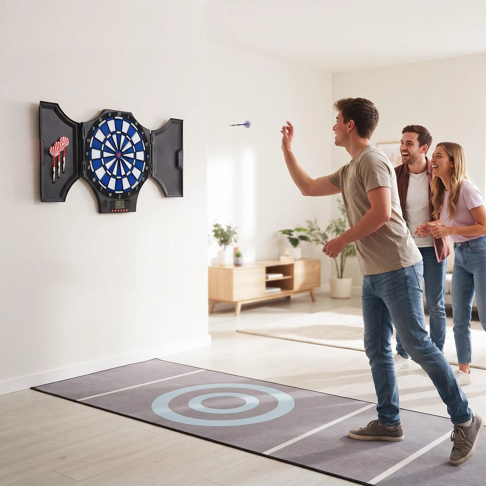 SPORTNOW Elektroninė smiginio lenta su 12 smiginio strėlių, atsarginiais antgaliais, smiginio aparatu, LCD ekranu, skirta 8 žaidėjams