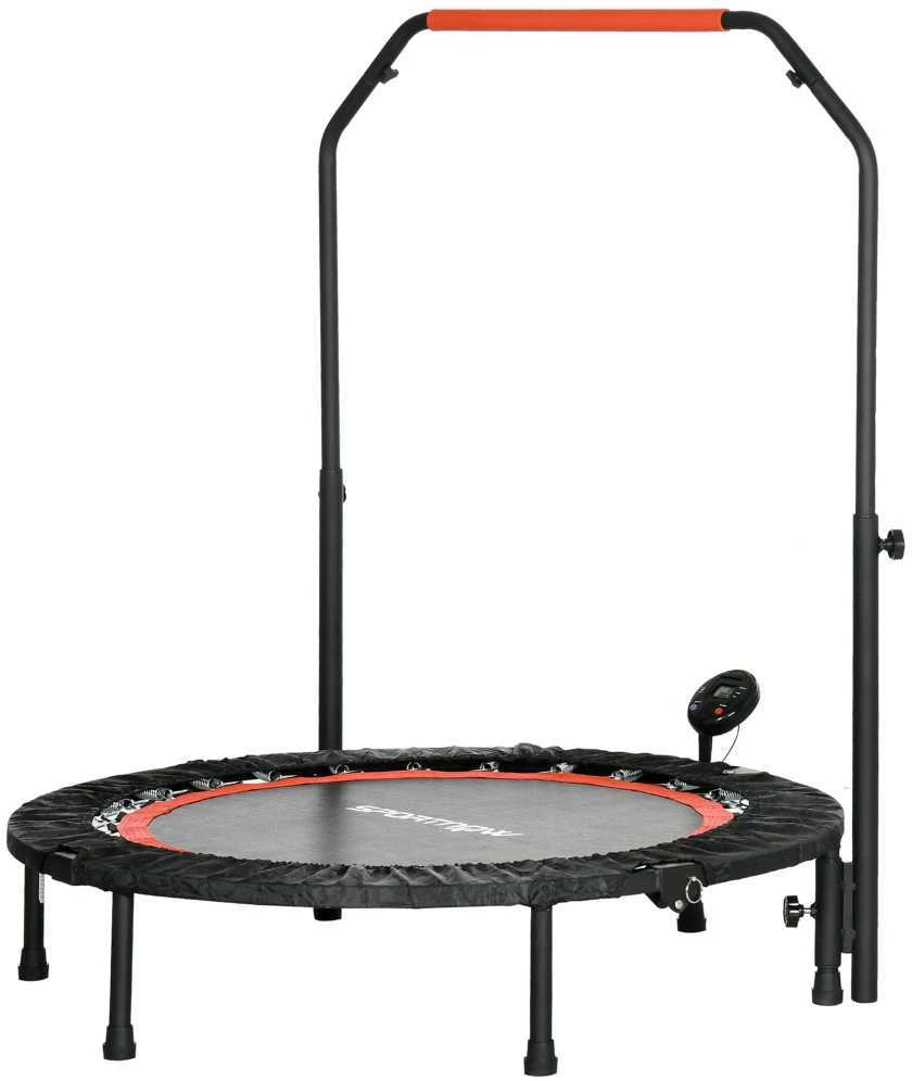 SPORTNOW mini batutas, 102 cm, su LCD monitoriumi, 4 padėčių reguliuojama rankena, iki 100 kg