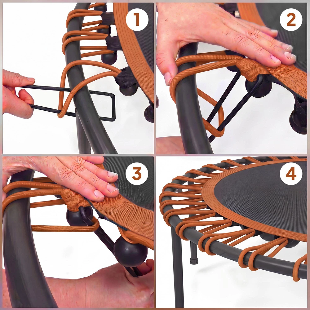 SPORTNOW fitneso batutas su reguliuojamu turėklu, sportinis batutas naudojimui viduje ir lauke, plienas, plastikas, oranžinis