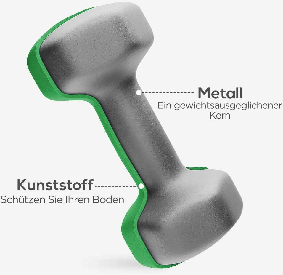 SPORTNOW hantelių rinkinys, 6 hanteliai su stovu, 2 x 1kg, 2 x 3kg, 2 x 5kg metalinis hantelių komplektas fitnesui, mankštai ir namams