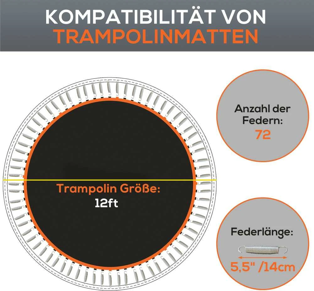 SPORTNOW batuto šokinėjimo kilimėlis, Ø323 cm, batuto kilimėlis, batuto priedas, batuto pakaitalas, juodas