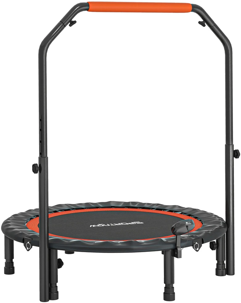 SPORTNOW mini batutas, 102 cm, su LCD monitoriumi, 4 padėčių reguliuojama rankena, iki 100 kg