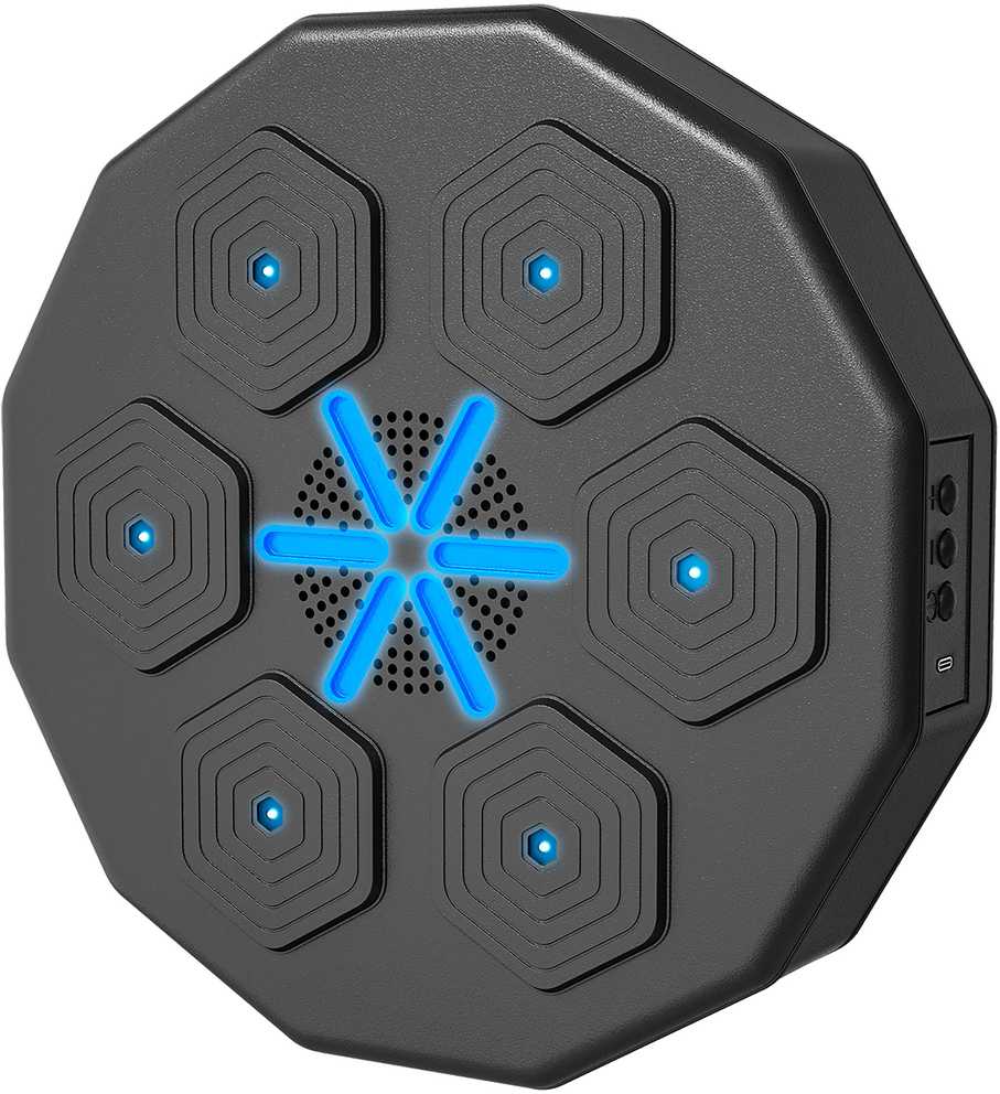 SPORTNOW Muzikinis bokso aparatas, elektroninis "Bluetooth" bokso aparatas su muzika, LED, sieninis išmanusis bokso taikinys suaugusiesiems, namų treniruotės