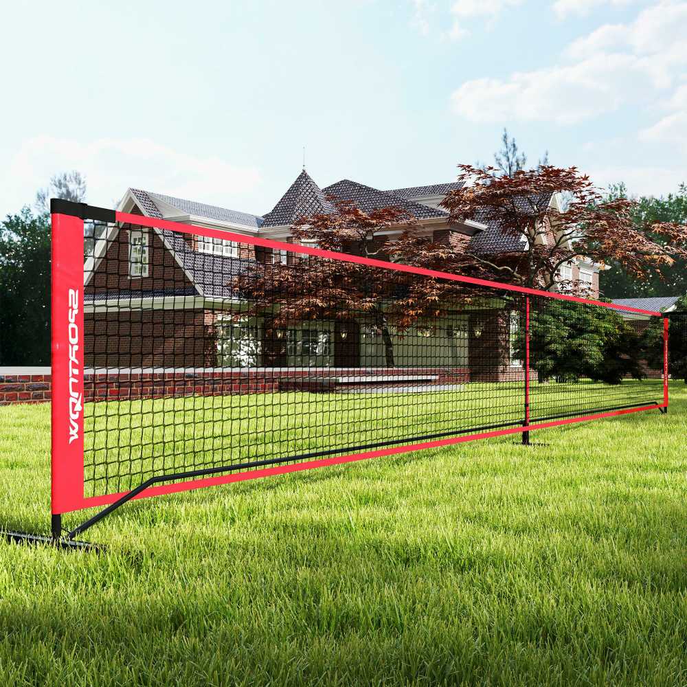 SPORTNOW nešiojamas pickleball tinklo rinkinys, 6,7 m pickleball sistema su tinklu, aikštelės žymėjimo rinkiniu, kamuoliukų rinktuvu, keturiais kamuoliukais ir krepšiu nešiojimui, laukui, įvažiavimui