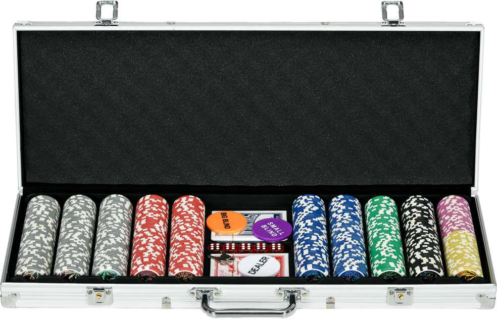 Pokerio rinkinys, 56x23,5x6,5 cm, sidabro spalvos