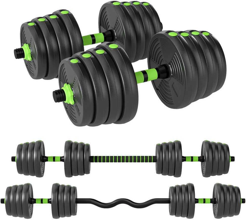 SPORTNOW reguliuojamų hantelių rinkinys 30 kg, hantelių rinkinys, trumpieji hanteliai, ilgieji hanteliai, hantelių rinkinys jėgos treniruotėms