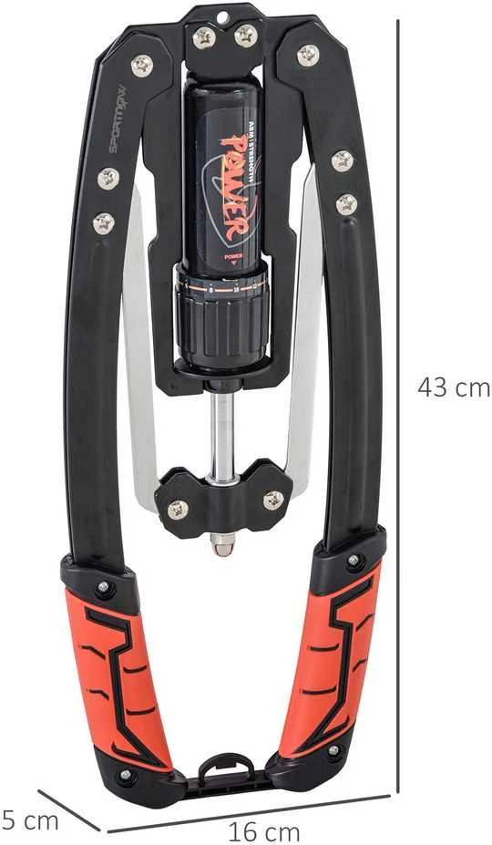 SPORTNOW Power Twister 10-200kg rankų treniruoklis, reguliuojamas hidraulinis jėgos treniruoklis dilbiams, krūtinei, pečiams - vyrams ir moterims