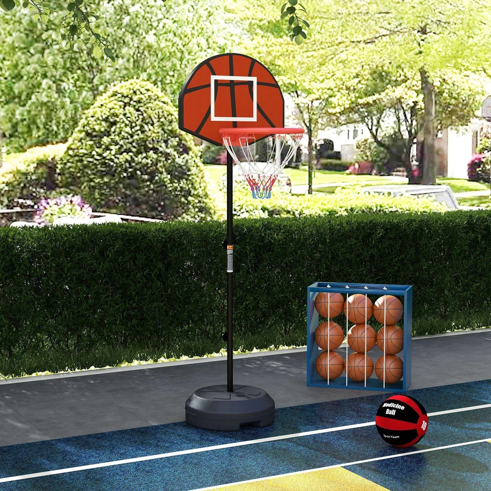 SPORTNOW reguliuojamas krepšinio stovas, krepšinio stovas su magnetiniu smiginiu, 129–179 cm