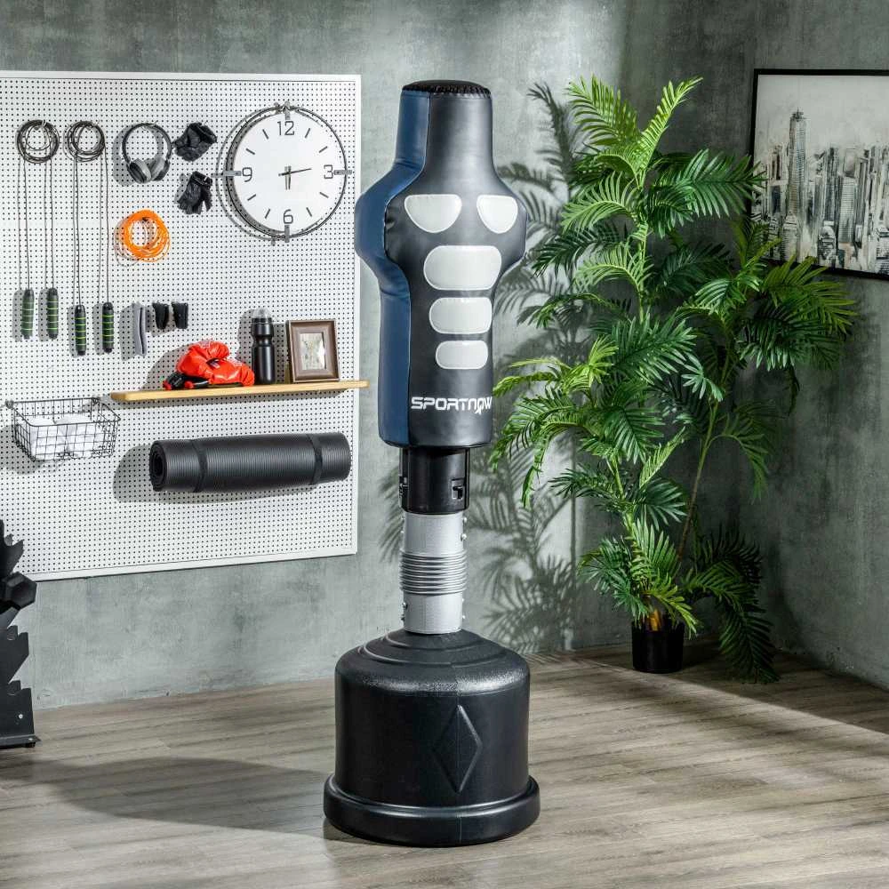 SPORTNOW pastatomas bokso maišas, reguliuojamo aukščio 178–207 cm, su HDPE pagrindu, skirtas treniruotėms namuose