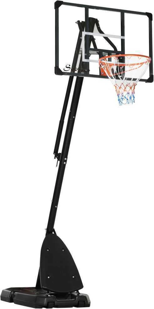 SPORTNOW reguliuojamo aukščio krepšinio stovas 293-350 cm, mobilus krepšinio stovas su plienine konstrukcija